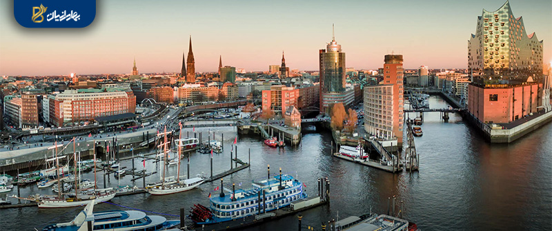 نمایی از شهر هامبورگ آلمان؛ بندری مهم و از شهرهای گران برای زندگی
