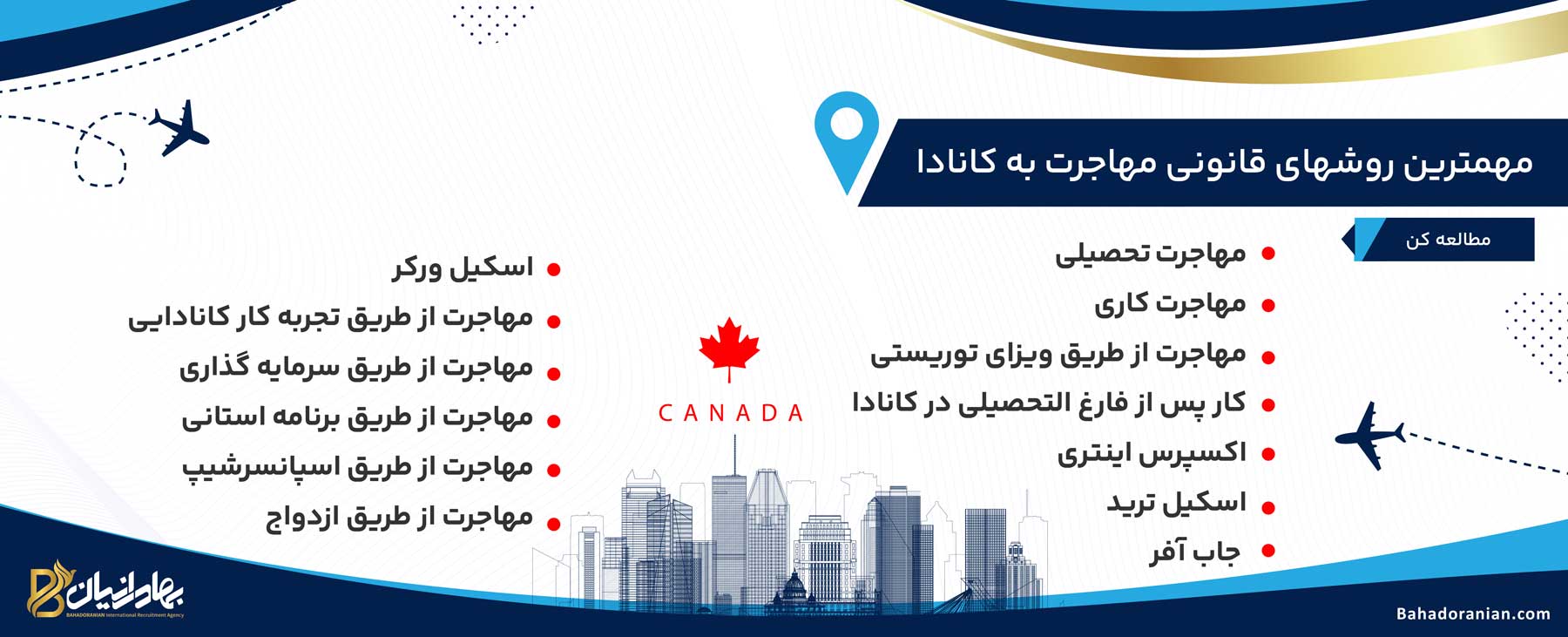 مهمترین روشهای مهاجرت به کانادا