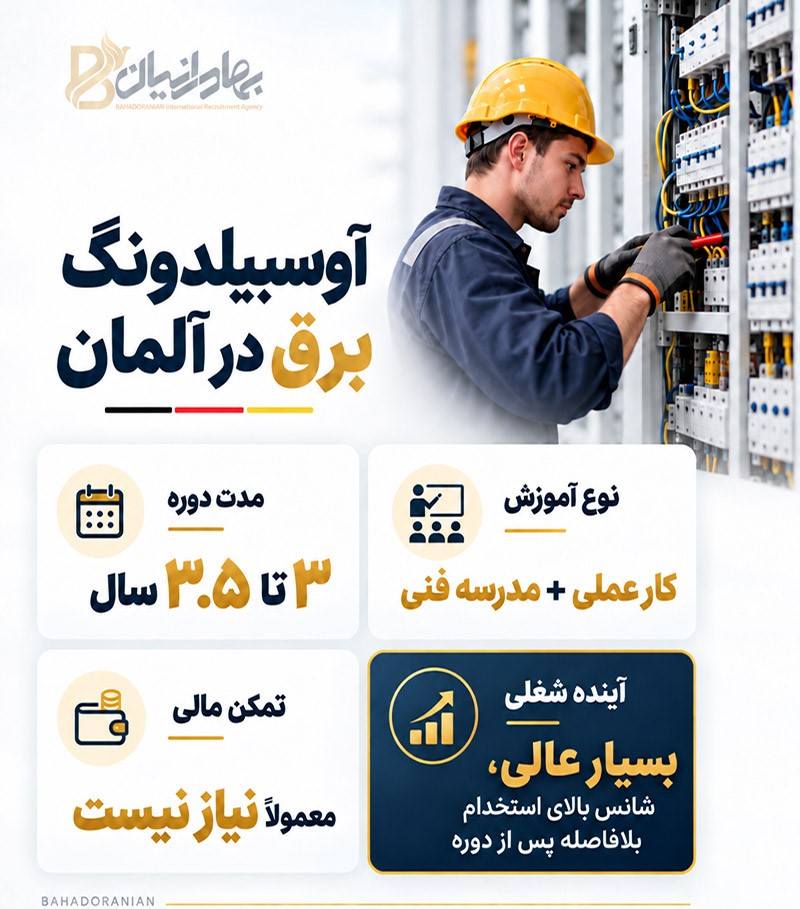 اینفوگرافی بررسی سریع آوسبیلدونگ برق در آلمان